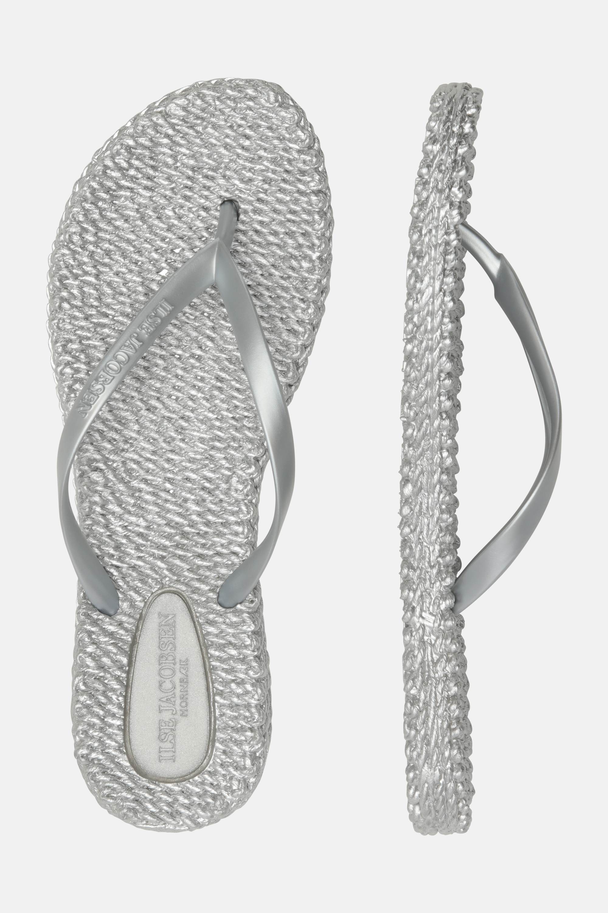 Flip Flops With Logo - Silver